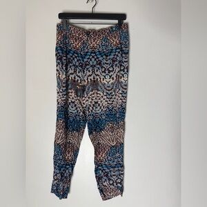 Anthropologie Elevenses Printed Boho Cuff Cropped Jogger Pants Size‎ 6